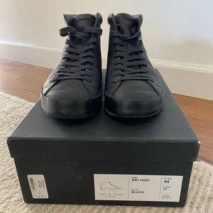 Rag & Bone RB1 high top sneaker black leather 44 11